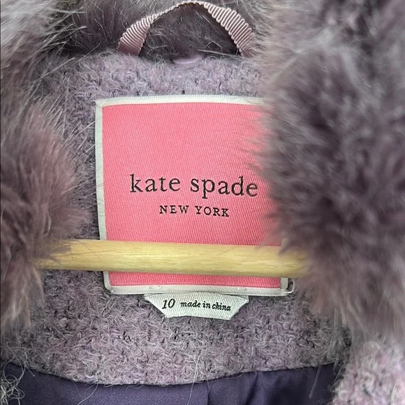 Kate Spade Plush Purple Teddy Jacket with Luxurious Collar - Picture 2 of 4